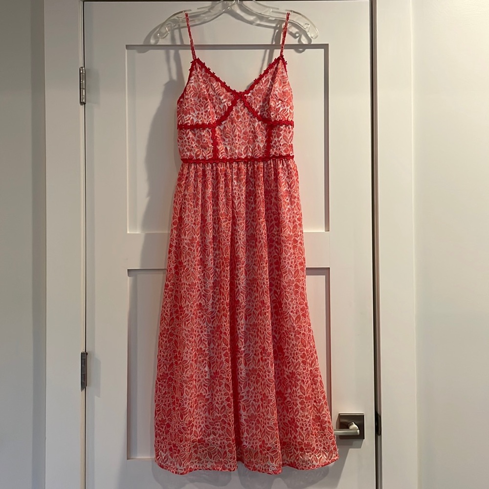 NSR Floral Lace Midi Dress, Lined, Size S, from Nordstrom